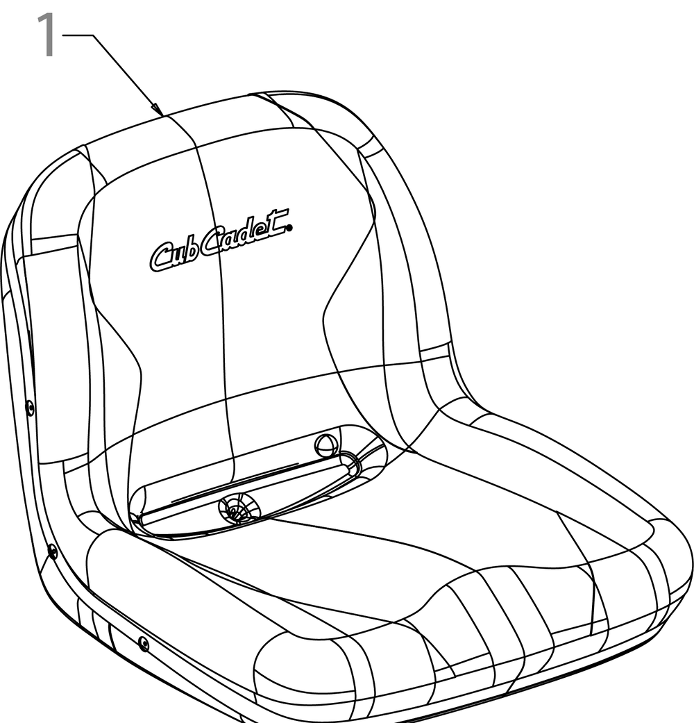 Seat Diagram and Parts List for XT1-LT50KH (13AQA1TLB10)(2023) Cub Cadet Lawn Tractor